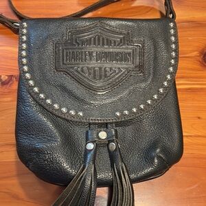 Harley-Davidson Black Leather Crossbody Bag